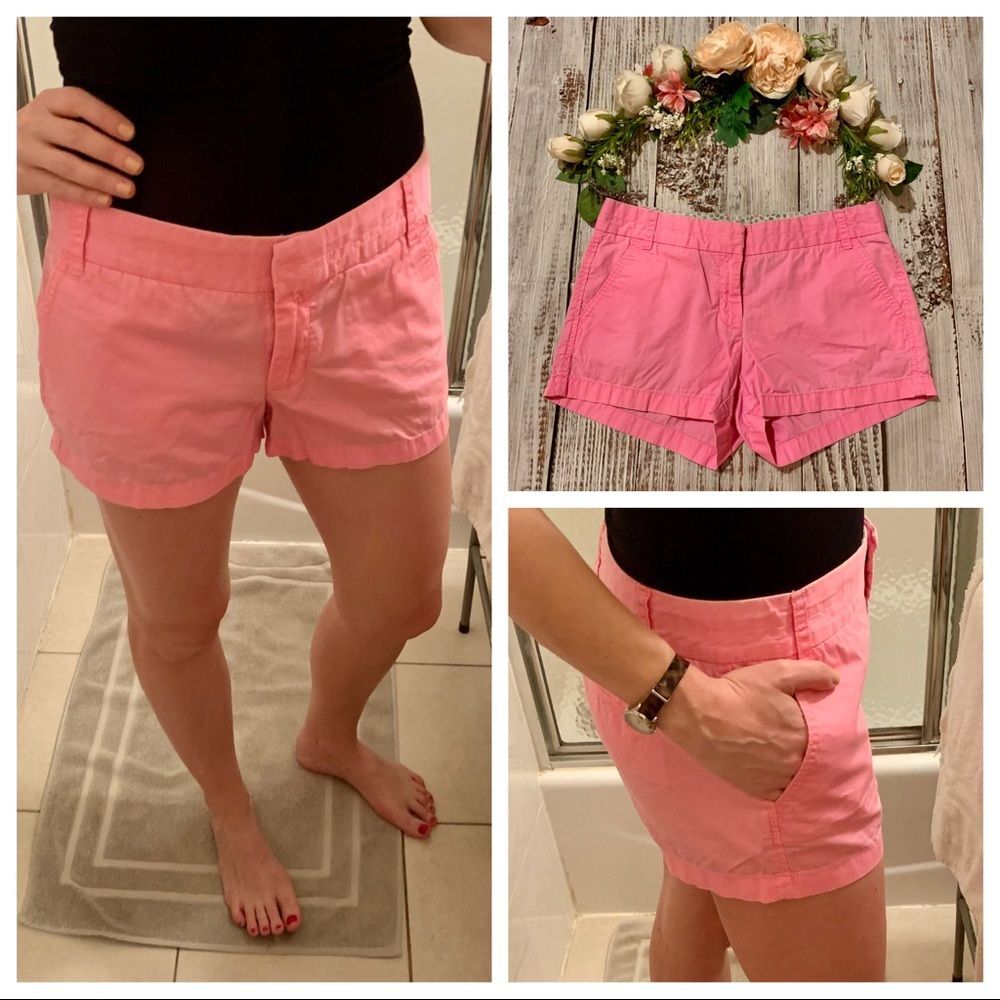 J.Crew Broken-In Chino Shorts Pink Lightweight Size 6 100% Cotton